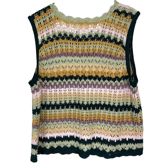 NWT Universal Thread Crochet Knit Green Multi Striped Sleeveless Top Size XXL - Picture 10 of 13